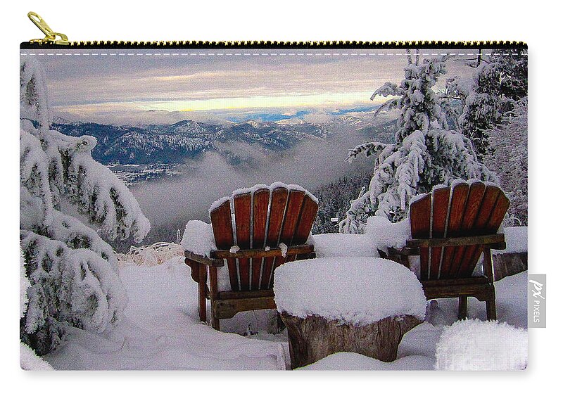 Snow Zip Pouch featuring the photograph Winter Solitude by SnapHound Photography