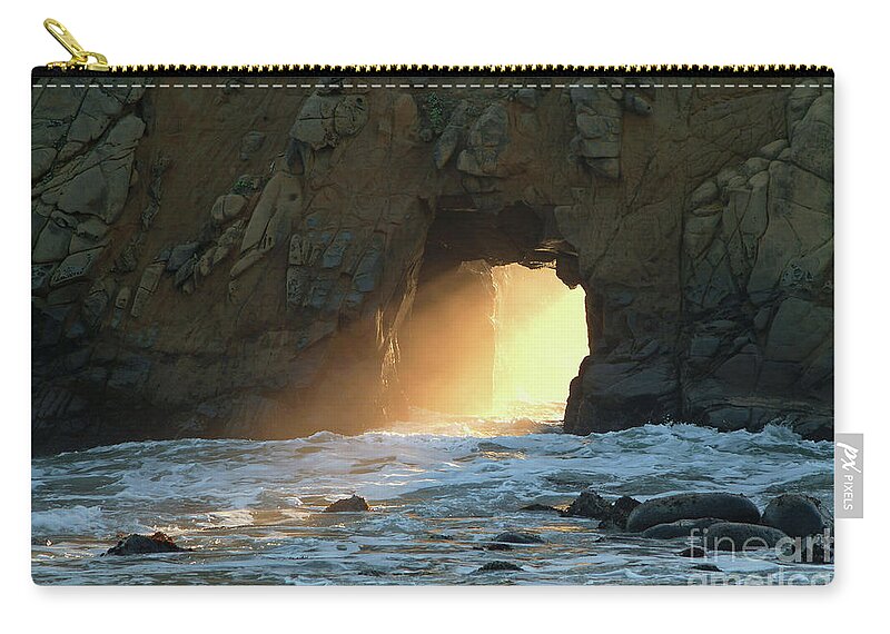 Nature Zip Pouch featuring the photograph Winter Solstice Sunset in Big Sur by Charlene Mitchell