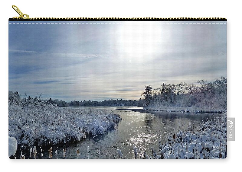 Wellesley College Zip Pouch featuring the photograph Winter Sun by Lyuba Filatova
