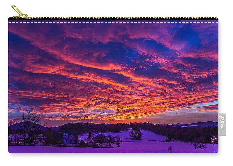 Sunrise Zip Pouch featuring the photograph Winter Sunrise by Tim Kirchoff