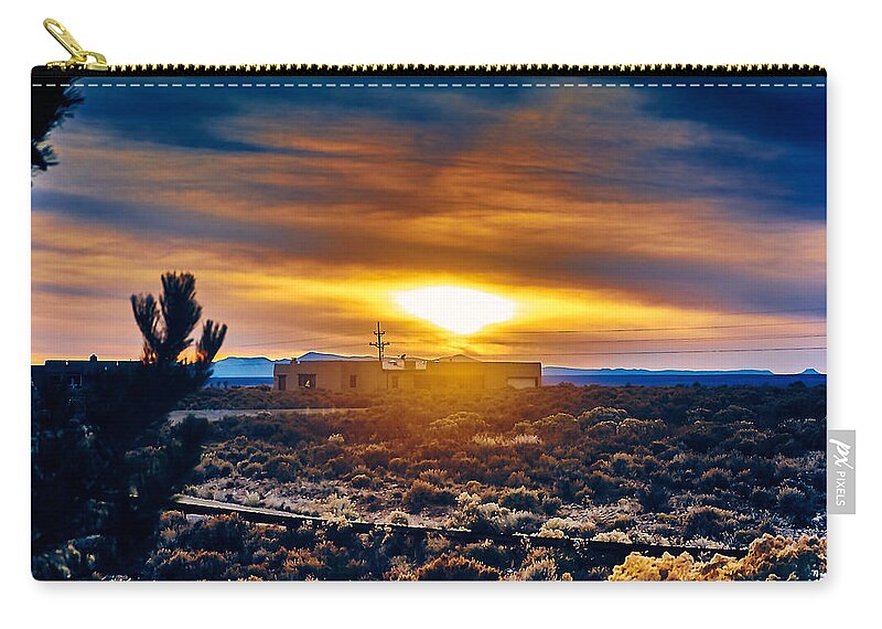 Santa Zip Pouch featuring the photograph Winter sunset by Charles Muhle