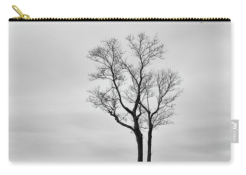 Colt State Park Zip Pouch featuring the photograph Winter Trees and Fences by Nancy De Flon