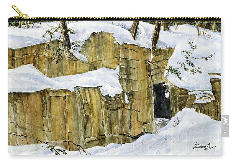 Landscape Zip Pouch featuring the painting Winter Walk by William Band