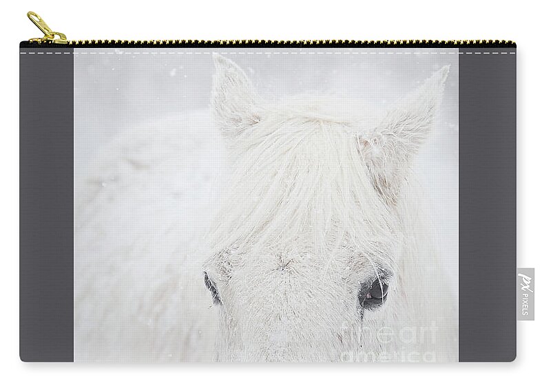 Snow Zip Pouch featuring the photograph Winter White by Carien Schippers