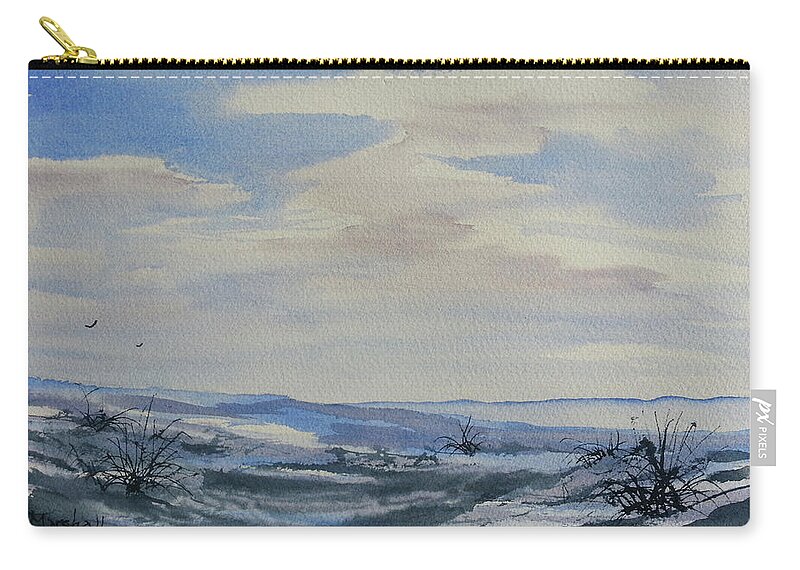 Watercolour Zip Pouch featuring the painting Winter Wilds by Glenn Marshall