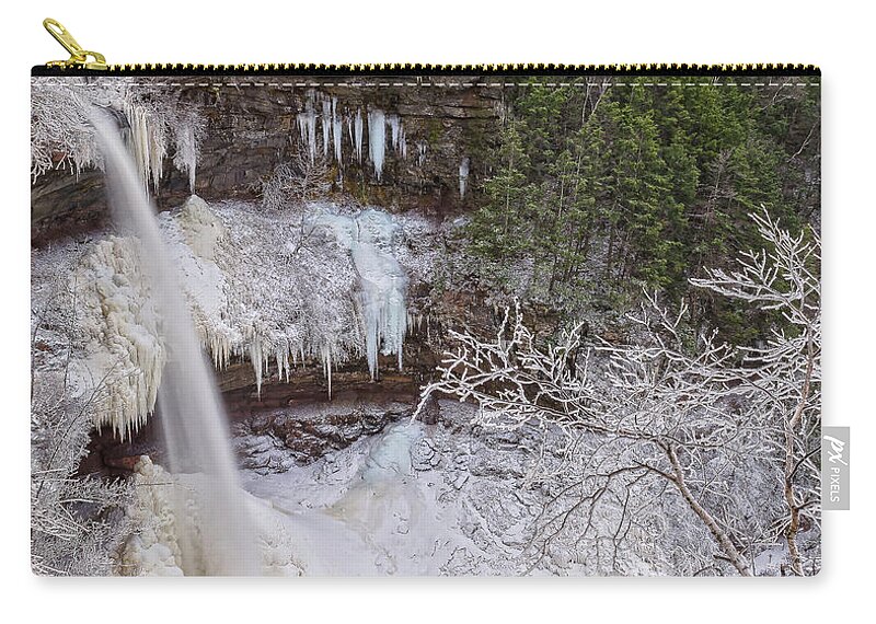 Waterfalls Zip Pouch featuring the photograph Winter Wonderland At Kaaterskill Falls by Angelo Marcialis