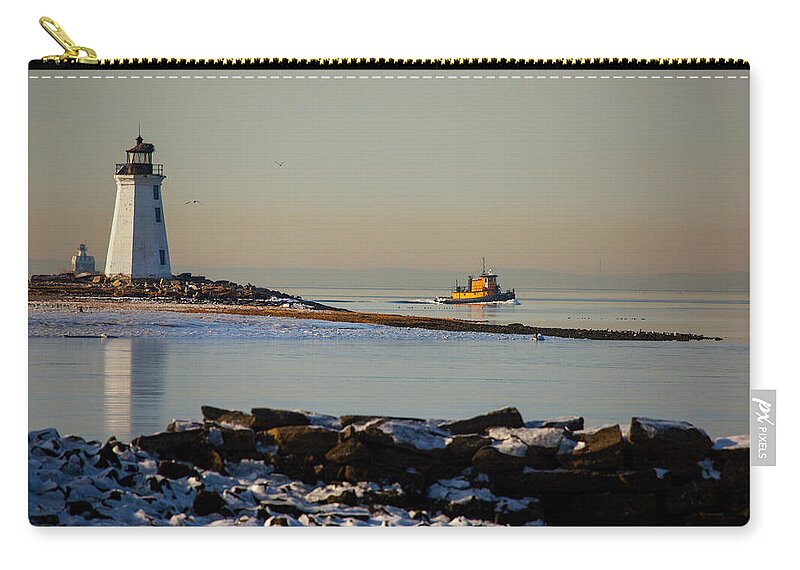 Seaside Zip Pouch featuring the photograph Winters Coast by Karol Livote