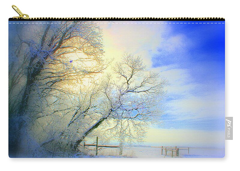 Snowy Sunday Carry-all Pouch featuring the photograph Winters Pretty Presents by Julie Lueders 