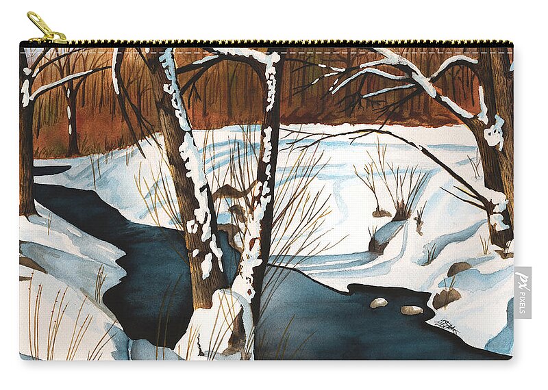 Winter Zip Pouch featuring the painting Winterscape by Vic Ritchey