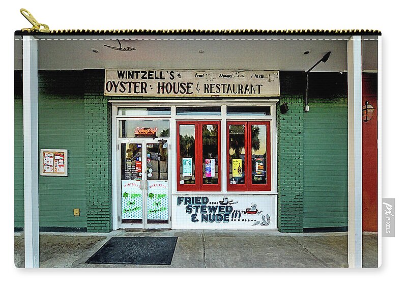 Mobile Zip Pouch featuring the digital art Wintzells Front Door in Mobile Alabama by Michael Thomas
