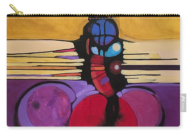Abstract Expressionism Zip Pouch featuring the painting WIP Session 2 by Marlene Burns