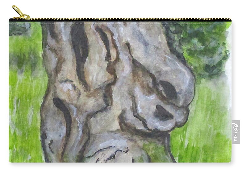Olive Tree Zip Pouch featuring the painting Wisdom Olive Tree by Clyde J Kell