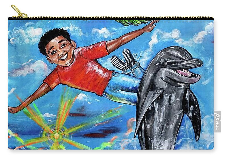 Son Zip Pouch featuring the painting Wisdom by Artist RiA