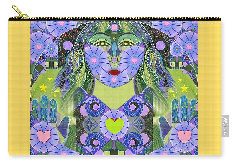 Wisdom Carry-all Pouch featuring the digital art Wisdom Rising by Helena Tiainen