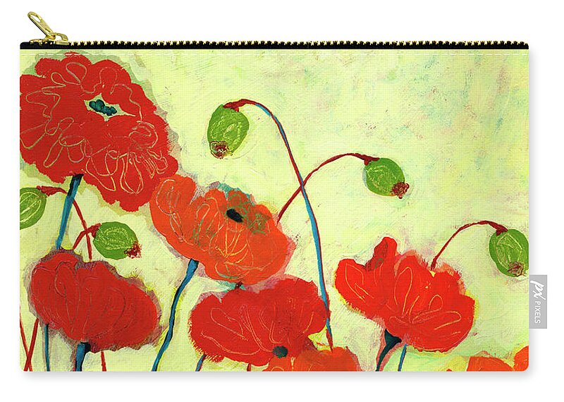 Floral Zip Pouch featuring the painting Wishful Blooming by Jennifer Lommers