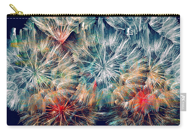 Circular Zip Pouch featuring the digital art Wisps by Cathy Anderson