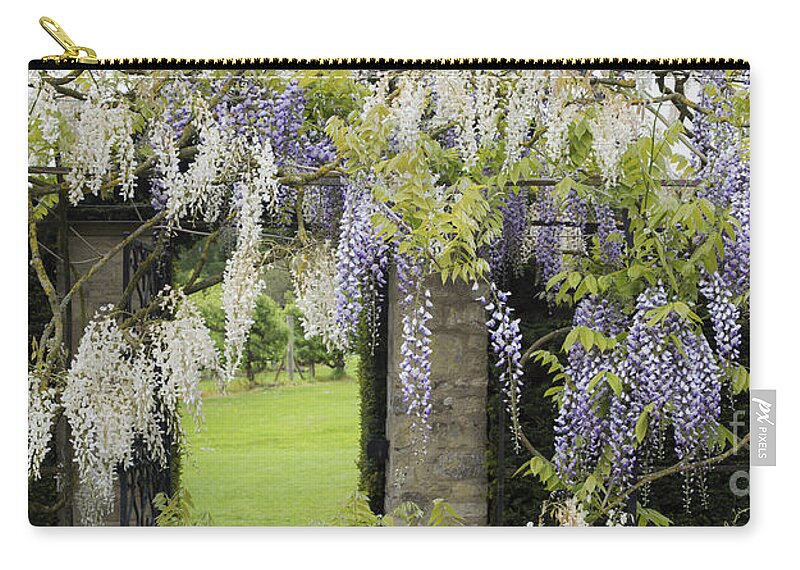 Wisteria Zip Pouch featuring the photograph Wisteria Doorway by Tim Gainey