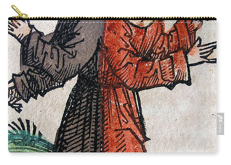 History Zip Pouch featuring the photograph Wolf Boy, Nuremberg Chronicle, 1493 by Science Source
