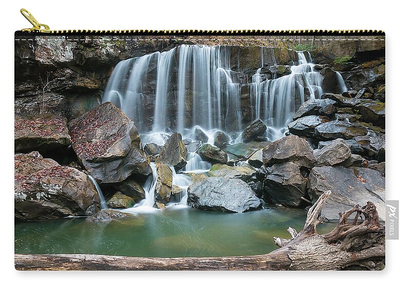 Landscape Zip Pouch featuring the photograph Wolf Creek Falls by Chris Berrier