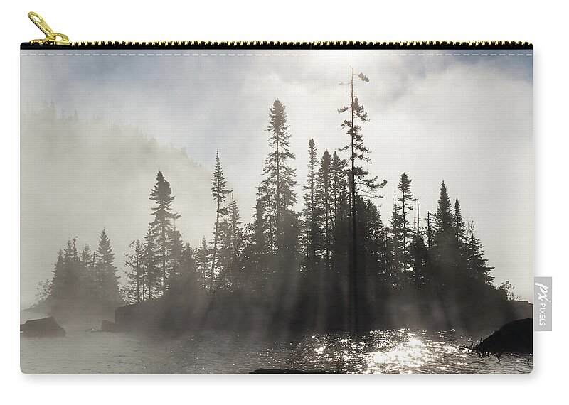 Autumn Zip Pouch featuring the photograph Wolf River, an early autumn morning by Jakub Sisak