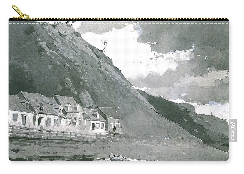 19th Century American Painters Zip Pouch featuring the painting Wolfe's Cove Quebec by Winslow Homer