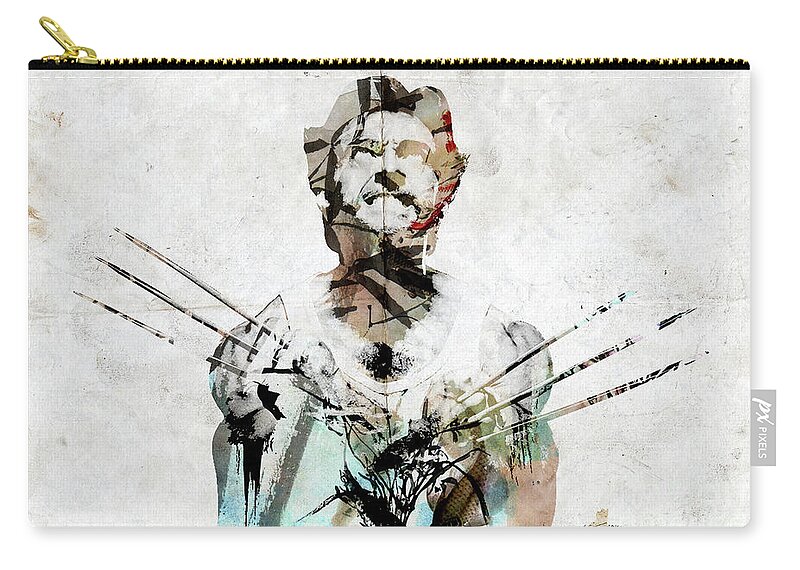 Wolverine Zip Pouch featuring the painting Wolverine by Jonas Luis
