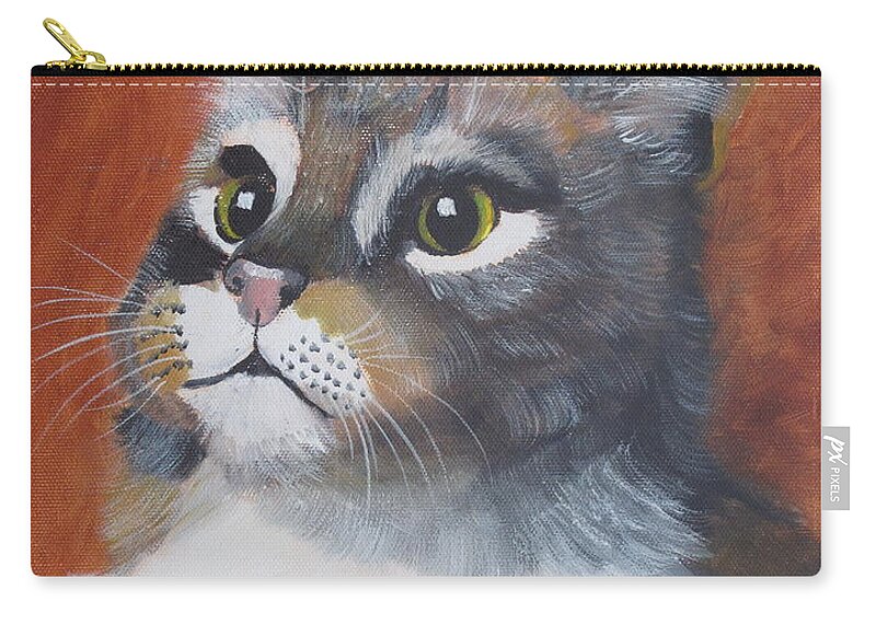 Pets Carry-all Pouch featuring the painting Wonder Cat by Kathie Camara
