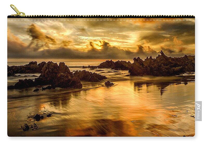 Rocky Coast Zip Pouch featuring the photograph Wonderlight by Alistair Lyne