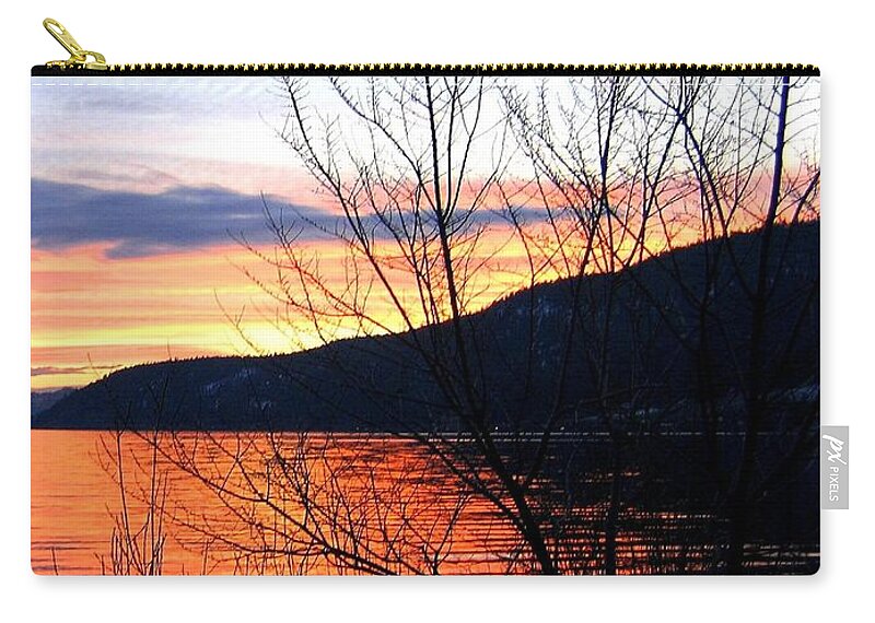 Sunset Zip Pouch featuring the photograph Wood Lake Sunset by Will Borden