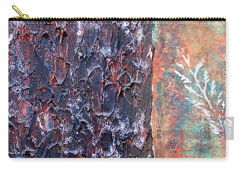 Abstract Zip Pouch featuring the painting Wood You Maria by Theresa Marie Johnson