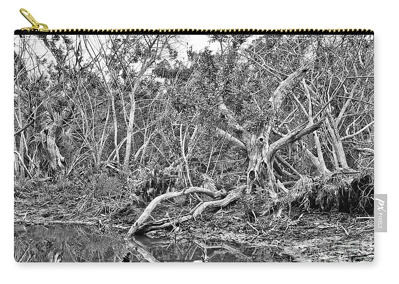 Wood Zip Pouch featuring the photograph Wooded Pool by Jack Norton
