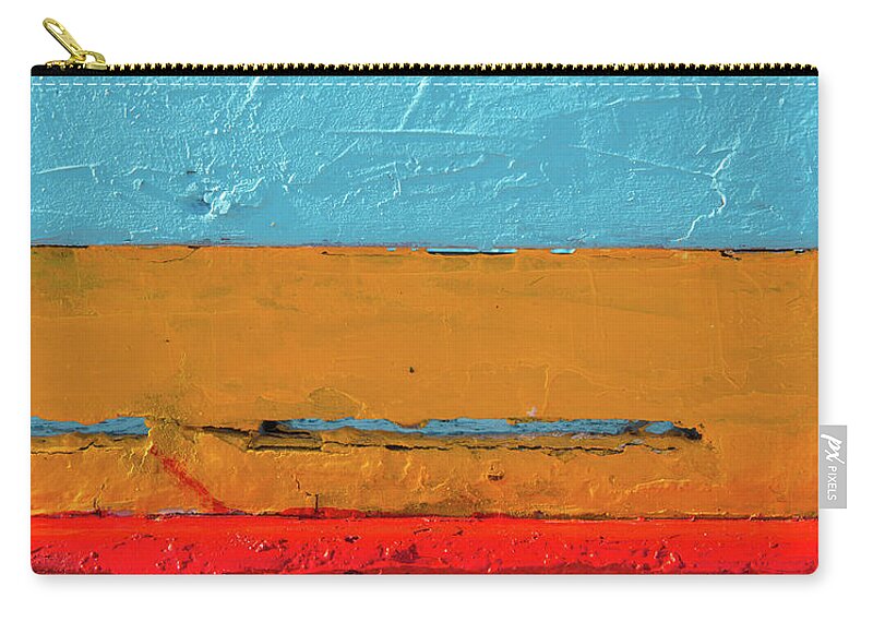 Blue Background Carry-all Pouch featuring the photograph Blue Yellow and Red art by Michalakis Ppalis
