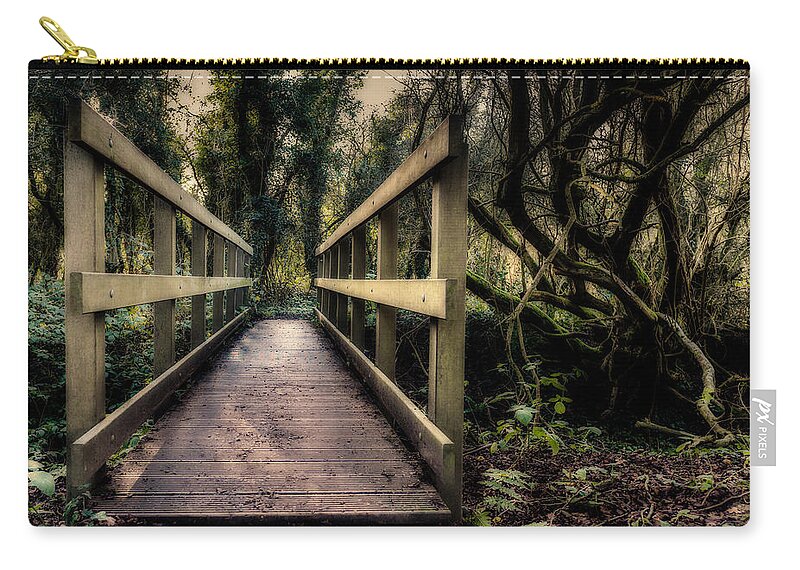 Dimminsdale Zip Pouch featuring the photograph Wooden Bridge by Nick Bywater