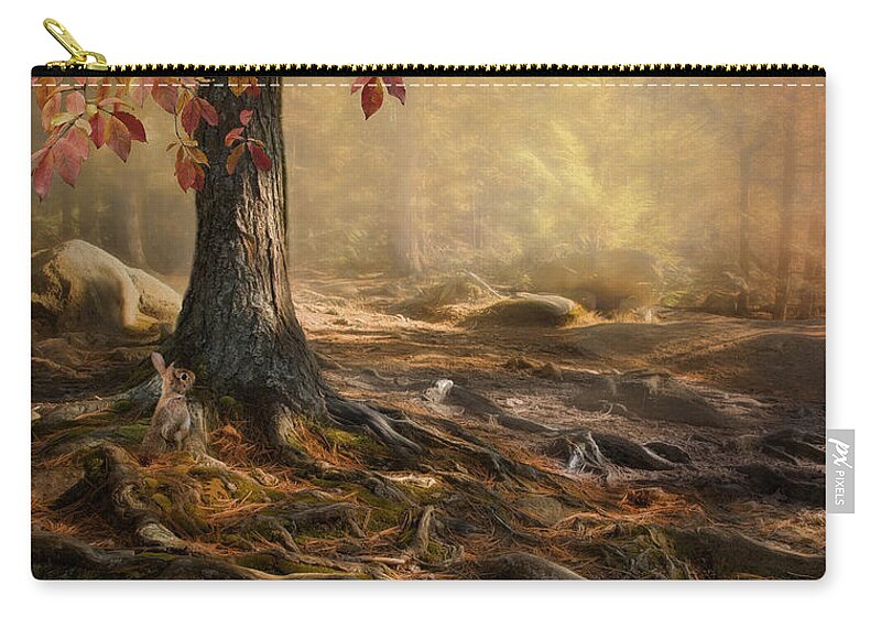 Woodland Zip Pouch featuring the photograph Woodland Mist by Robin-Lee Vieira