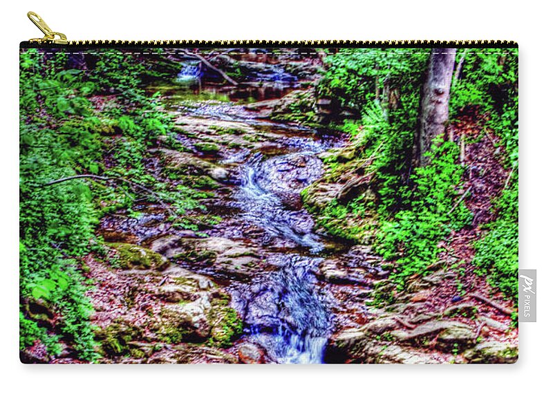 Woodland Zip Pouch featuring the photograph Woodland Stream by Andy Lawless