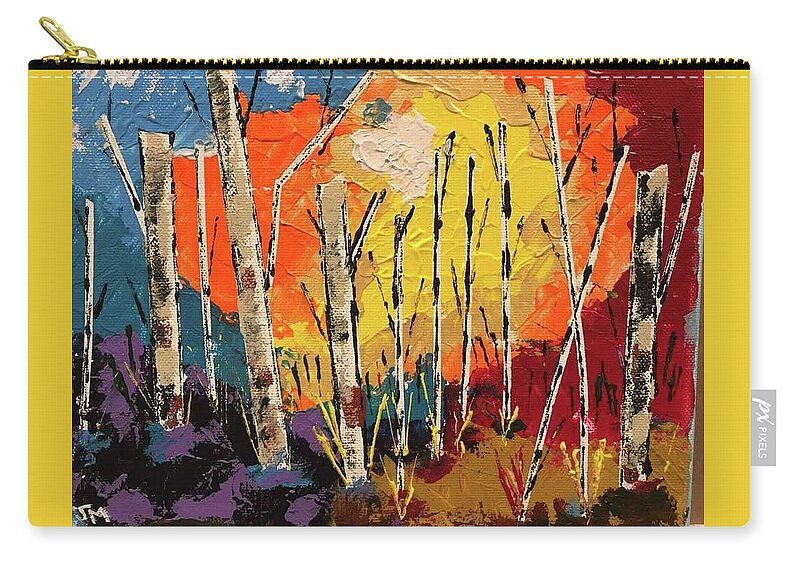 Palette Knife Zip Pouch featuring the painting Woods by Jim McCullaugh