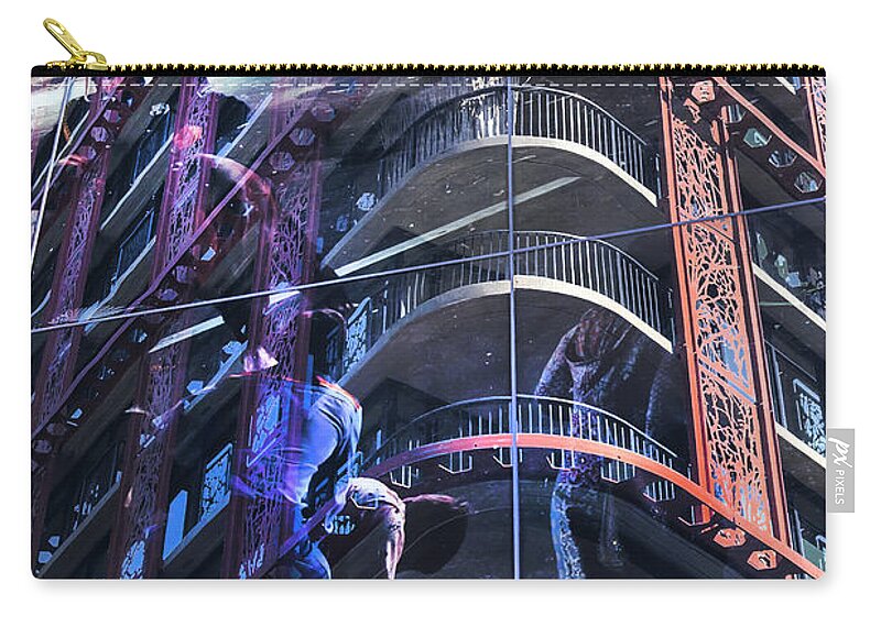 Woodward's Zip Pouch featuring the photograph Woodward Building Stanley Cup Riots by Theresa Tahara