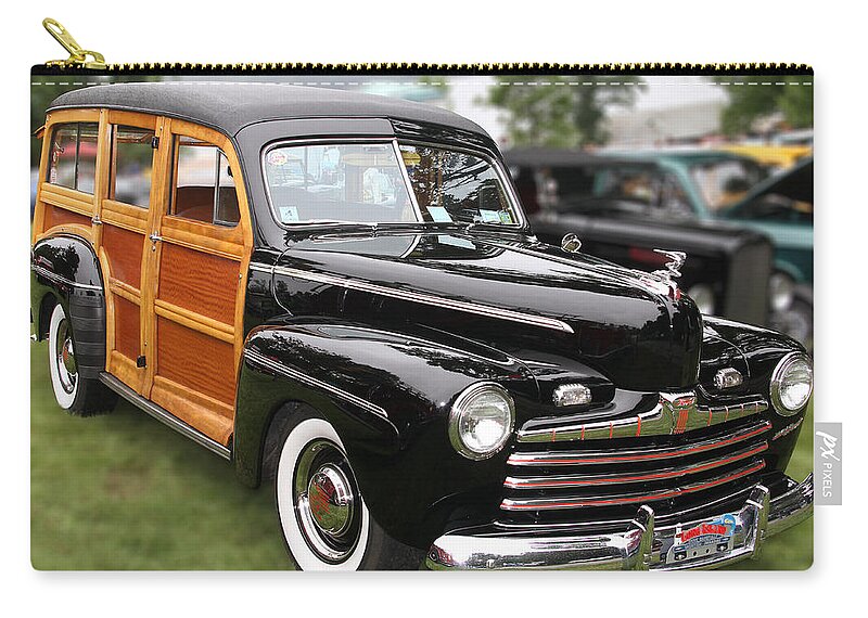 Car Zip Pouch featuring the photograph Woody Station Wagon by Bob Slitzan