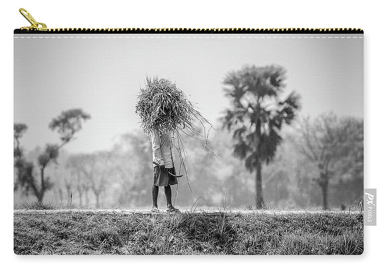 Chriscousins Zip Pouch featuring the photograph Working in The Lower Ganges by Chris Cousins