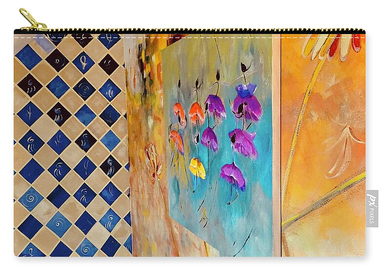 Paintings Zip Pouch featuring the digital art Working It By Lisa Kaiser by Lisa Kaiser