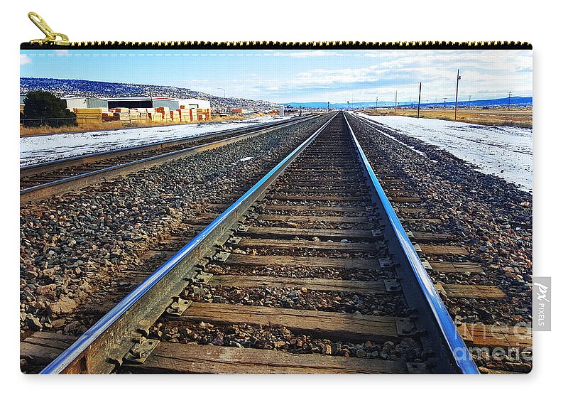 Southwest Landscape Zip Pouch featuring the photograph Working on the railroad by Robert WK Clark