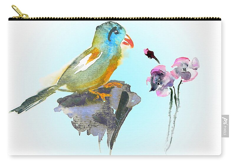Fun Zip Pouch featuring the painting Would You Care To Dance With Me by Miki De Goodaboom