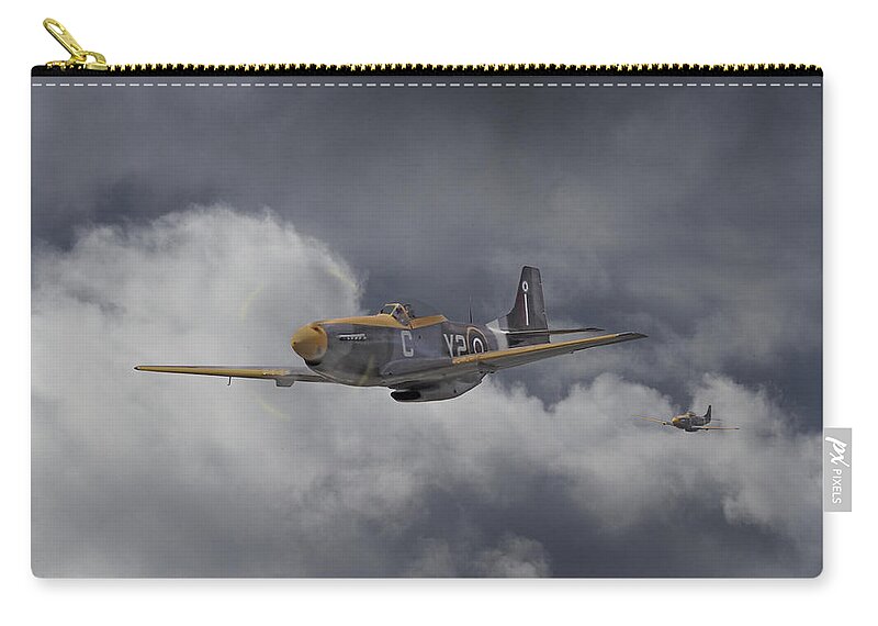 Aircraft Zip Pouch featuring the photograph WW2 - P-51 - I think we-re lost by Pat Speirs