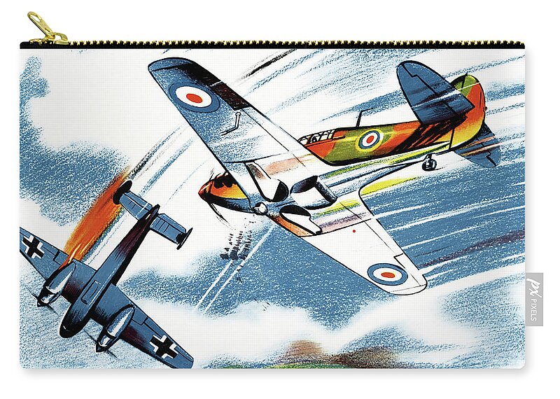 1940s Zip Pouch featuring the drawing BRITISH FIGHTER, c1943 by Granger