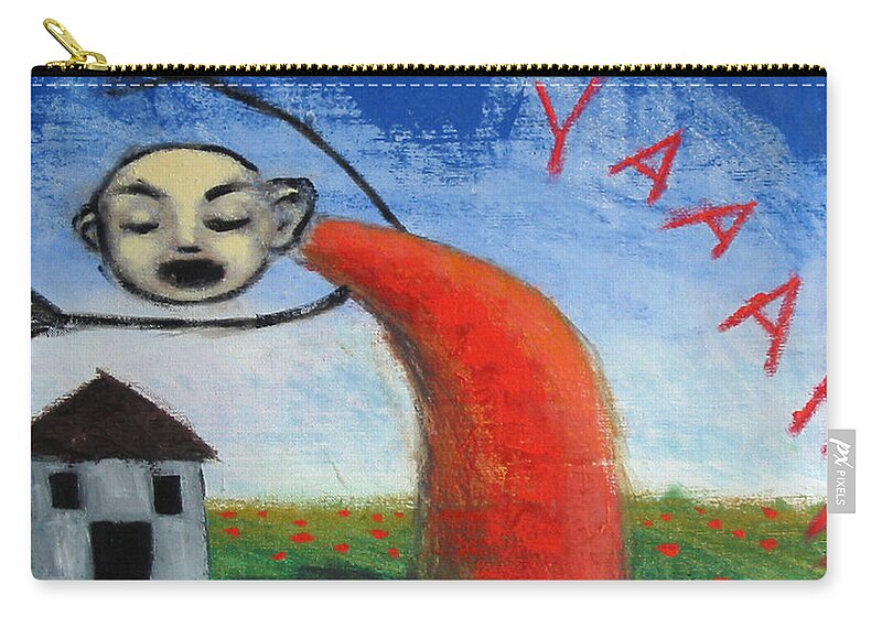 Figure Carry-all Pouch featuring the painting Yaaahhh by Pauline Lim