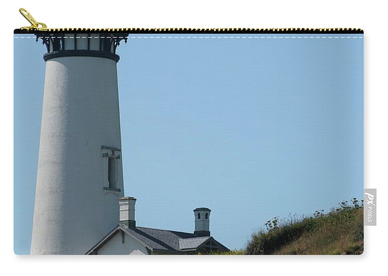 Lighthouse Zip Pouch featuring the photograph Yaquina Lighthouse by Laddie Halupa