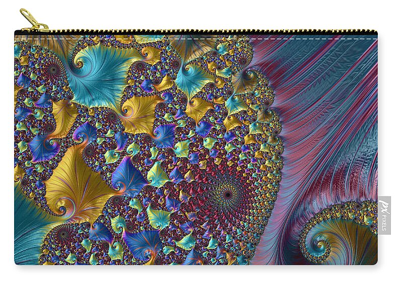 Dragon Zip Pouch featuring the digital art Year of the Dragon by Angela Weddle