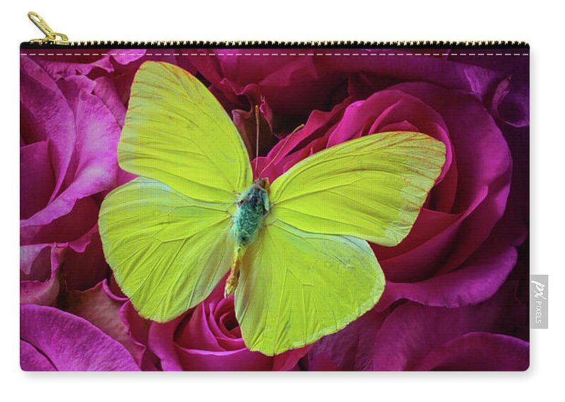 Red Heart Wreath And Yellow Roses Zip Pouch by Garry Gay - Fine Art America