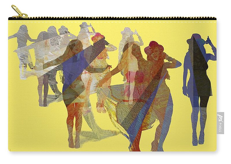 Victor Shelley Zip Pouch featuring the painting Yellow Dance by Victor Shelley