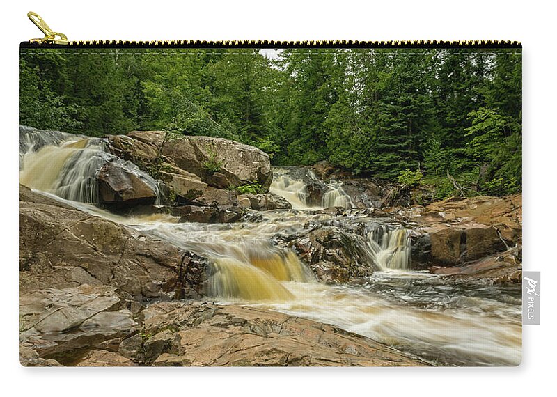 Water Falls Zip Pouch featuring the photograph Yellow Dog Falls by Steve L'Italien